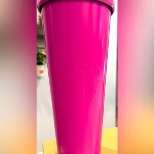 Starbucks Hot Pink Barbie Stainless Tumbler 24oz Rare !